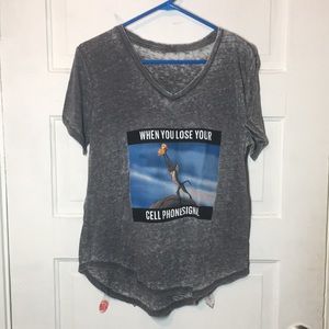 Grey lion King meme v neck top
